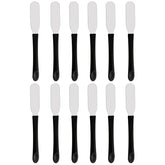 Jogo De Espátulas Para Manteiga Patê 12 Peças Espátulas De Inox 17,5cm Cabos Pretos
